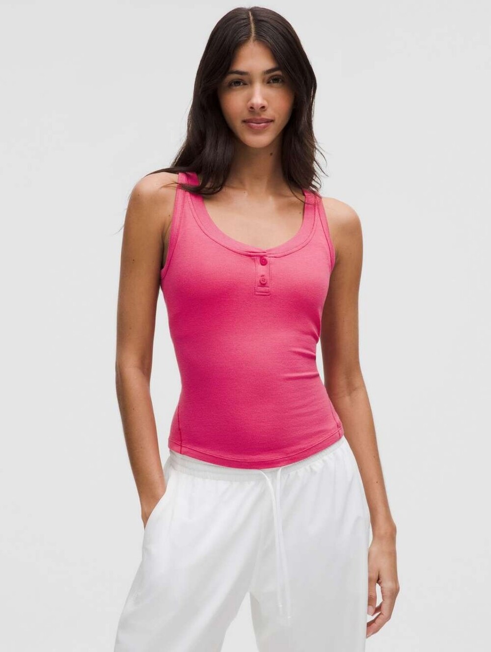 Lululemon Hold Tight Henley Tank Top in Raspberry Coulis